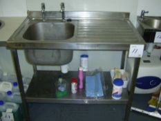 Stainless steel single bowl sink 1000mm wide