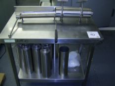 2 tier stainless steel table 900mm wide x 600mm deep c/w stainless steel ice cream sandwich maker