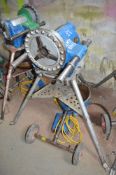 Ridgid 300 110v pipe threader c/w stand, foot pedal, swarf bucket & wheels BBESSR1470