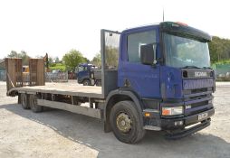 Scania 94D 26 tonne flat bed beaver tail plant wagon Registration Number: SF53 WKE Date of
