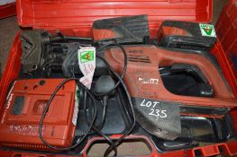Hilti WSR36-A cordless reciprocating saw c/w case, 2 batteries & charger BRP027H