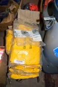 Box of yellow 2 piece wet suits New & unused