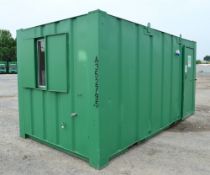 16 ft x 9 ft steel anti vandal office unit c/w keys A352795