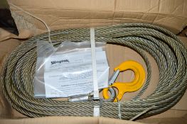 25 metre x 12mm wire rope & hook New & unused