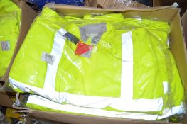 Box of 9 Hi-Viz yellow winter jackets Size XL New & unused