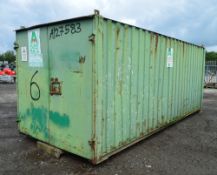 21 ft x 8 ft steel store **No Keys & shelving units not included** A127583