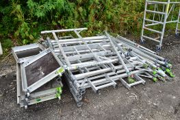 Quantity of aluminium scaffold components as photographed