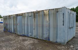 32 ft x 10 ft steel anti vandal site office c/w keys A241636