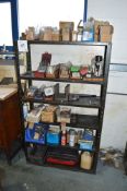 3 - racks, cupboard & quantity of various tooling