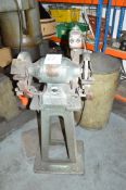 Wolf double ended pedestal grinder c/w dust extraction unit