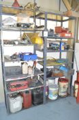 2 - racks & contents of various parts & consumables