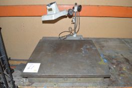 Cast iron surface plate Dimensions: 2ft x 2ft c/w inspection lamp