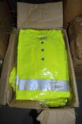 Box of 24 Hi-Viz yellow polo shirts Size L New & unused