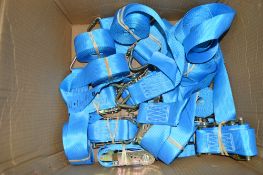 Box of 8 blue ratchet straps New & unused