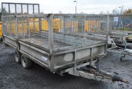 Indespension 14 ft x 6 ft tandem axle plant trailer S/N: 110012 c/w mesh sides A591660