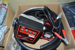 Hytek 12v fuel transfer pump c/w gauge, delivery hose & nozzle New & unused