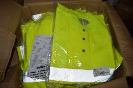 Box of 40 Hi-Viz yellow polo shirts Size L New & unused