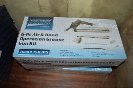 6 piece air & hand operated grease gun kit New & unused
