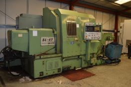 Mori Seiki SL4-TC CNC turning centre S/N:  c/w Fanuc 11T controls & swarf conveyor