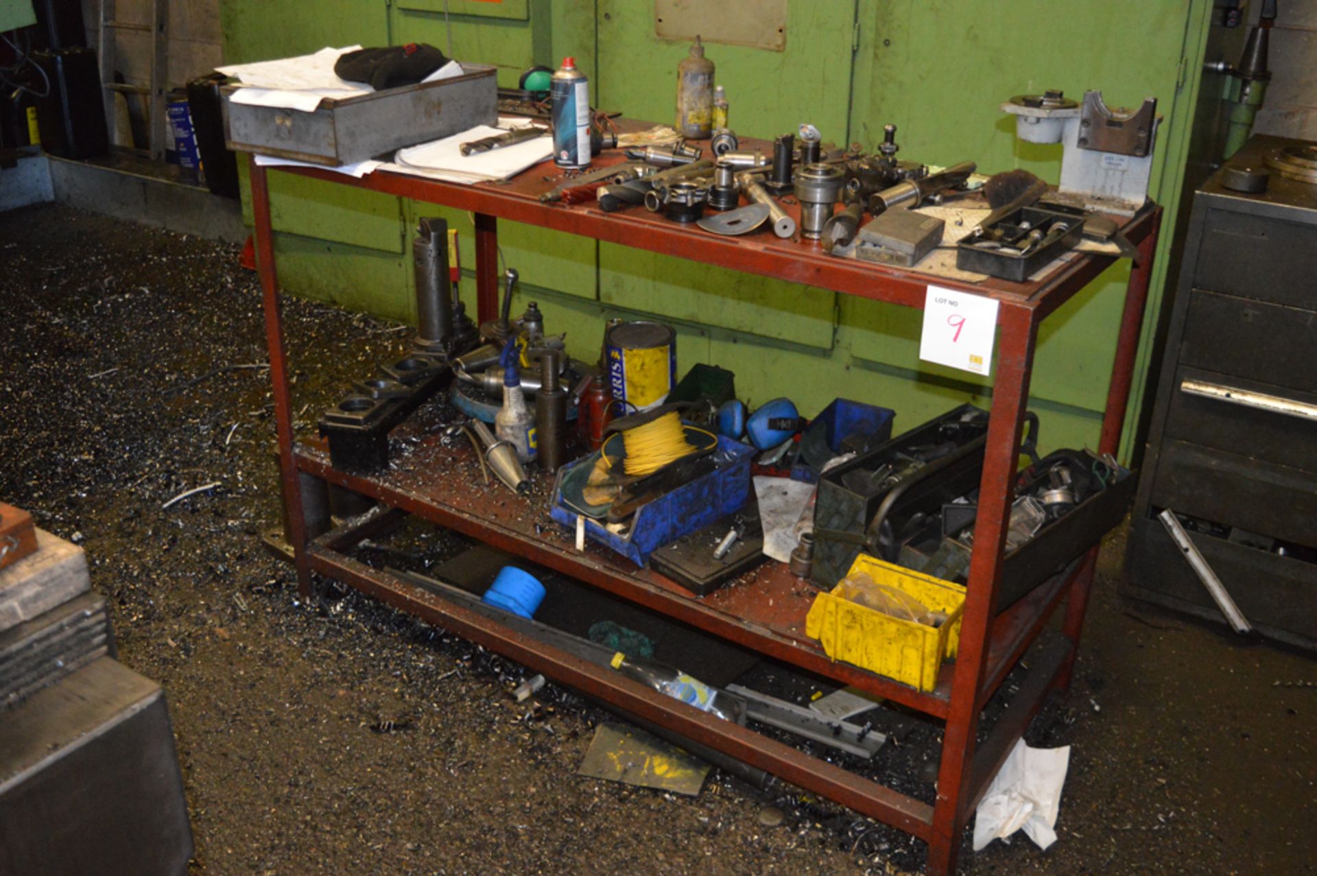 Steel bench & contents of tooling