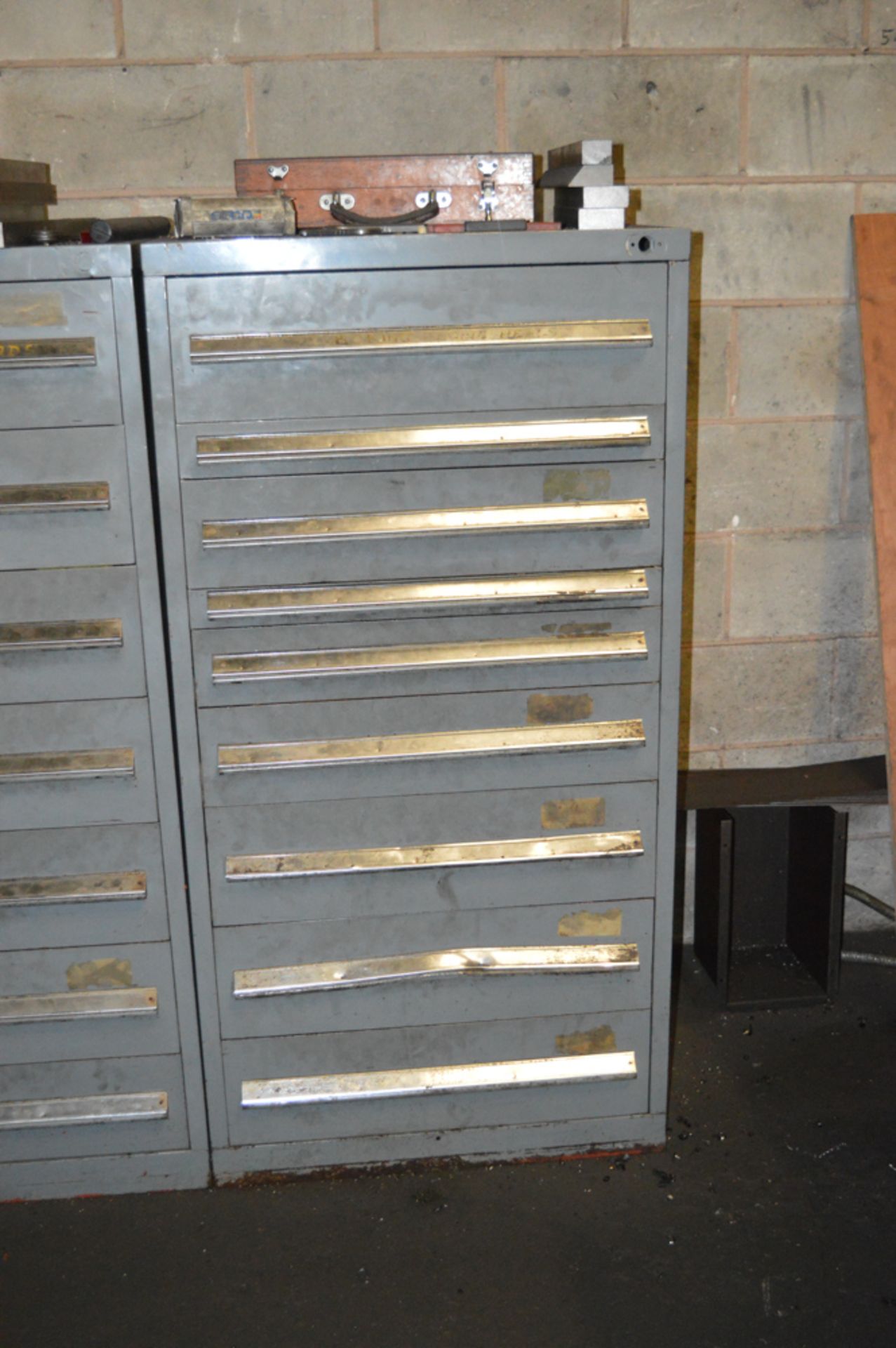 9 drawer steel cabinet & contents of tooling