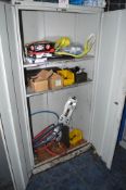 Steel cabinet & contents of miscellaneous tooling