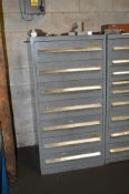 7 drawer steel cabinet & contents of tooling