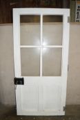 75 inch x 36 inch glass panel victorian door c/w lock & keys