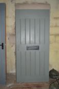 75 inch x 34 inch victorian panel door c/w postbox