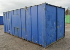 21 ft x 9 ft steel store unit c/w keys & 5 container link units A234146