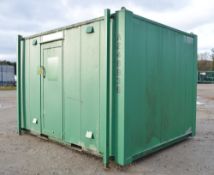 12 ft x 9 ft steel anti vandal jack leg 2+1 site toilet unit c/w keys A248936