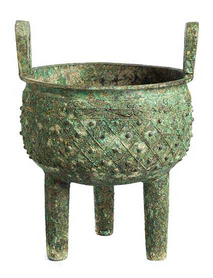 Sakralbronze Höhe: 39,4 cm. Durchmesser: 29 cm. China, westl. Zhou-Dynastie, 8./ 9. Jahrhundert v. - Image 4 of 10