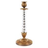 Außergewöhnlicher Kerzenleuchter Höhe: ca. 30 cm. Ende 19. Jahrhundert. Bronze, vergoldet sowie