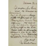 Brief von Max Liebermann vom 07.07.1892 (?) Beiliegend maschinenschriftliche Übertragung des