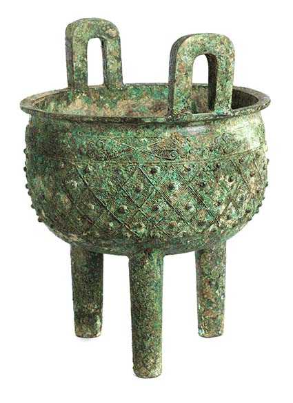 Sakralbronze Höhe: 39,4 cm. Durchmesser: 29 cm. China, westl. Zhou-Dynastie, 8./ 9. Jahrhundert v. - Image 5 of 10