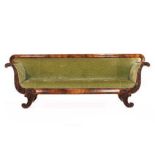 Großes Biedermeier-Sofa Länge: ca. 240 cm. Höhe: ca. 91 cm. Tiefe: ca. 66 cm. 19. Jahrhundert.