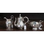 Silver cream jug, Birmingham, S Blanckensee & Sons Ltd,1933, hot water jug,