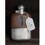 A Dixons silver mounted hip flask,