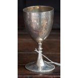 A Victorian silver goblet, London 1877, 4.