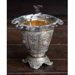 An Ottoman silver and silver gilt spoon holder,