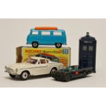 A Husky TV batmobile (unboxed and playworn), a Matchbox Superfast VW Camper,