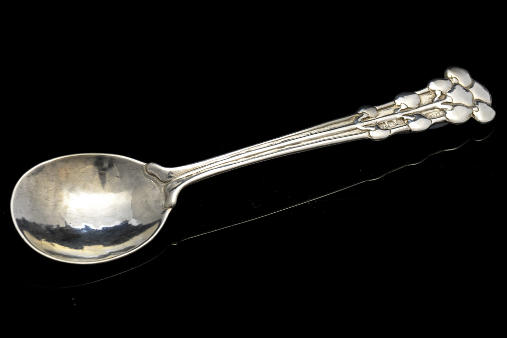 Omar Ramsden and Alwyn Carr, an Arts and Crafts silver hand hammered spoon,