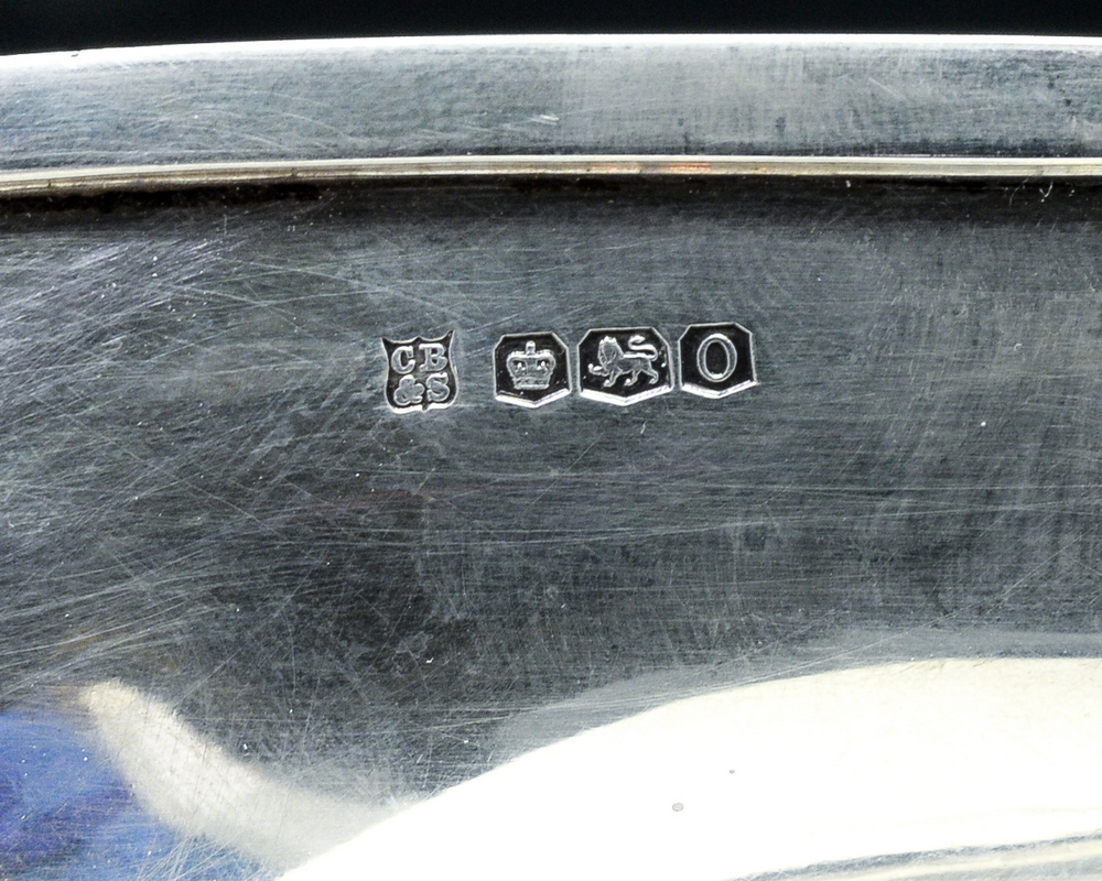 An Art Deco silver bowl, flared conical form with everted rim, supported on square section, - Image 3 of 3