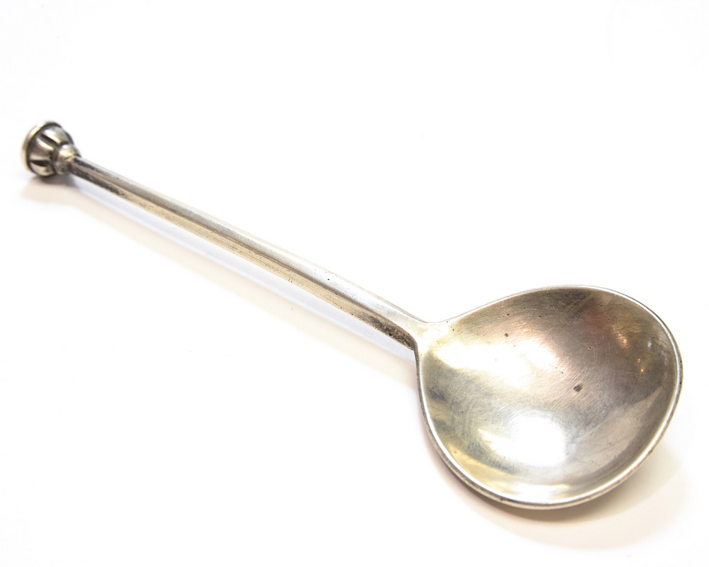 George Hart for the Guild of Handicraft, a silver seal topped preserve spoon,