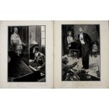 Charles Edward Crombie (1885 - 1967), two original cartoon scenes,