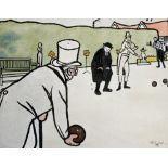 After Cecil Aldin, The Bowlers, watercolour, signed to lower right, 25cm high, 33cm wide,