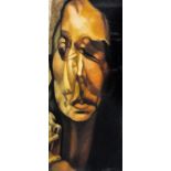 William Mason (Contemporary), Head and Demonic Hand, pastel, 67cm x 30cm,