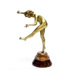 After CJR Colinet (1880-1950), Juggler, an Art Deco gilt bronze figure, circa 1925,