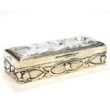 An Art Nouveau silver box, the lid embossed with Reynolds angels,