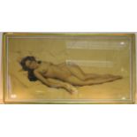 Pastel drawing of a reclining nude